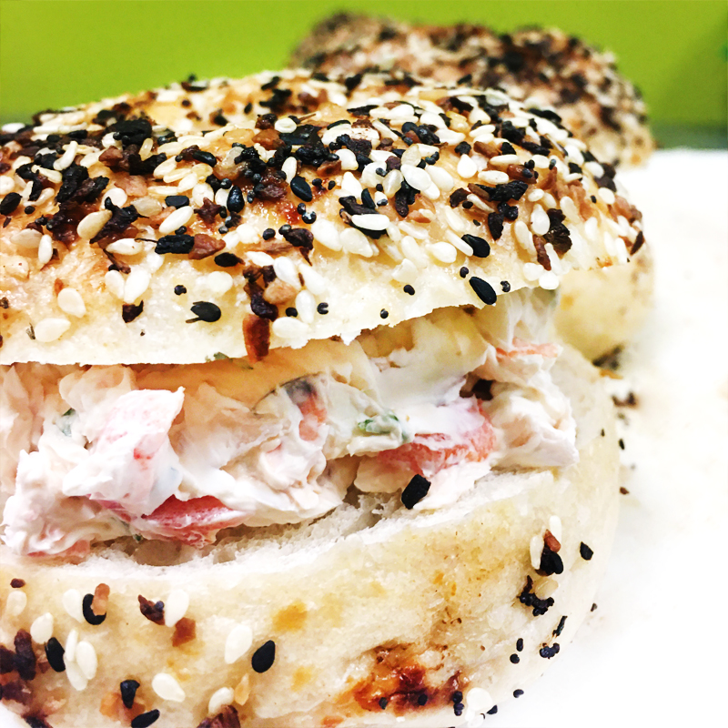 Bagel with Veggie Cream Cheese